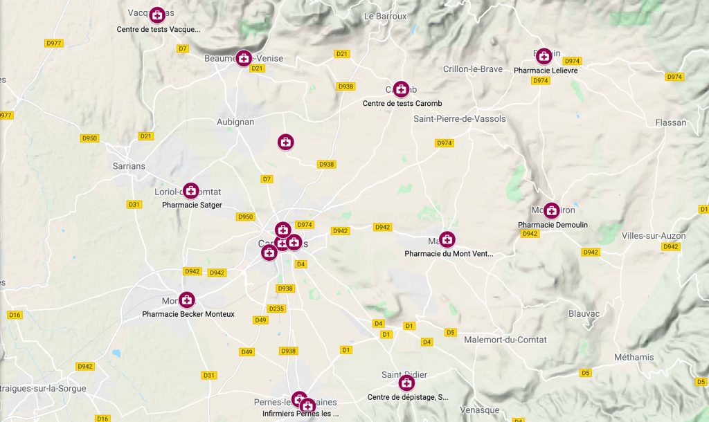 Sites de tests antigéniques